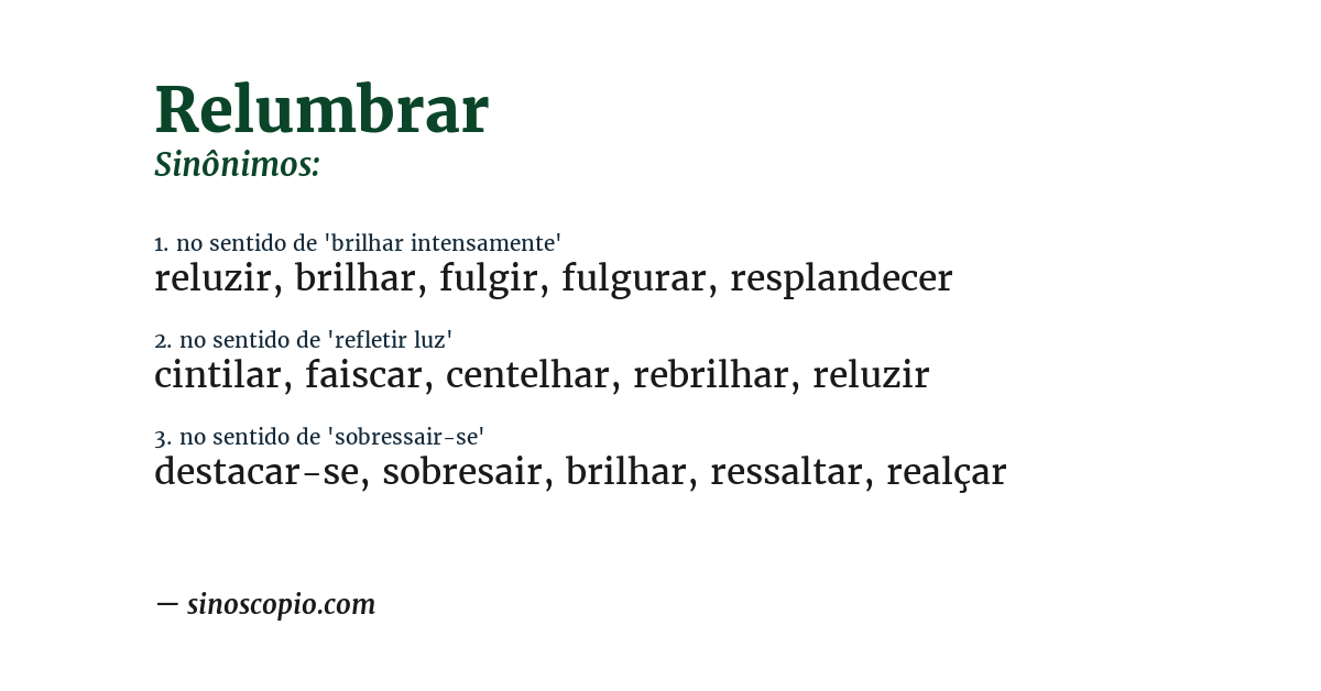 Sinônimo de relumbrar