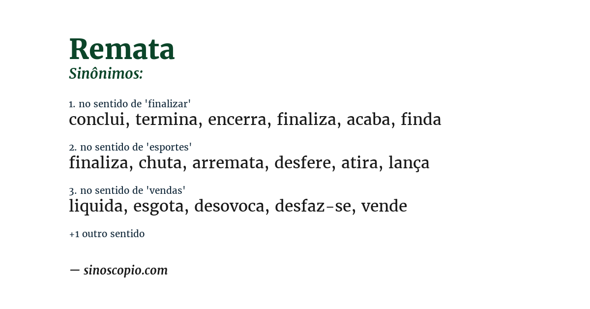 Sinônimo de remata