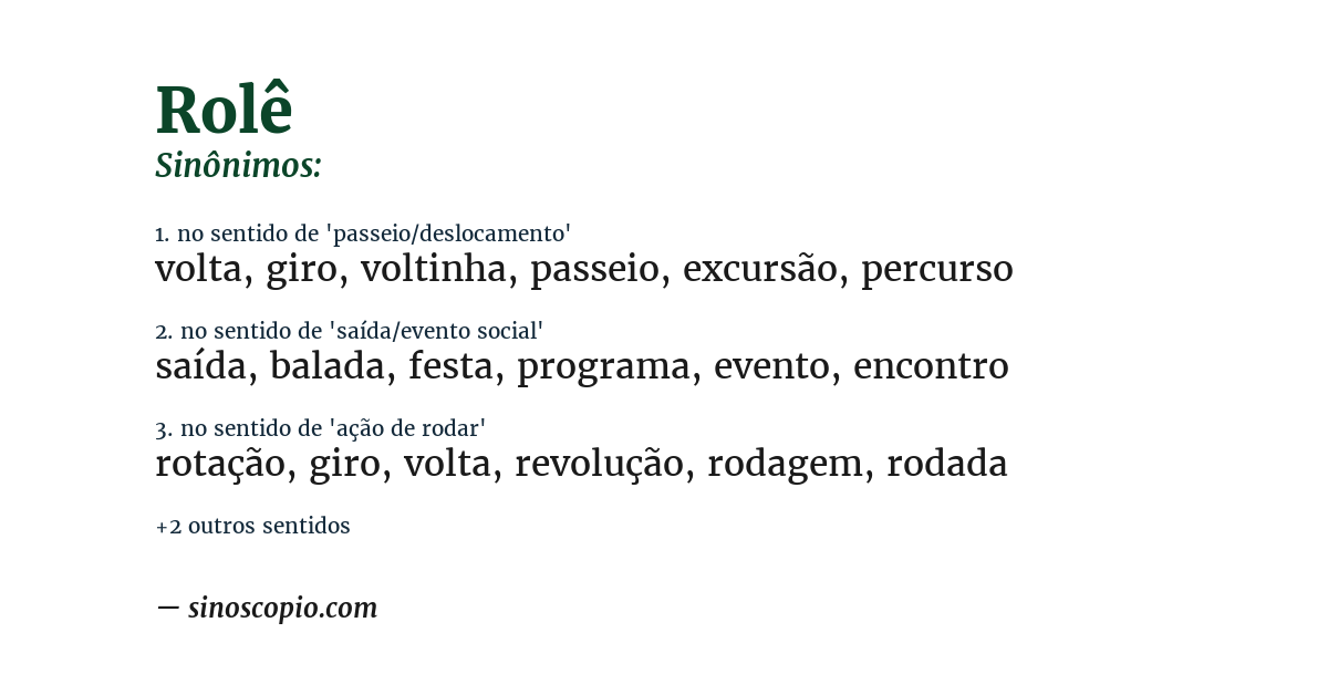 Sinônimo de rolê