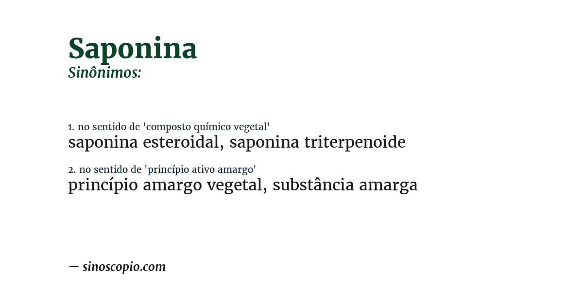 Sinônimo de saponina