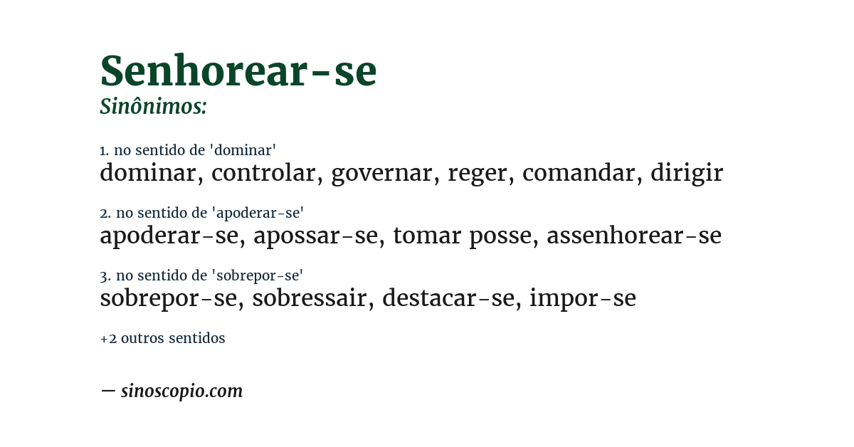 Sinônimo de senhorear-se