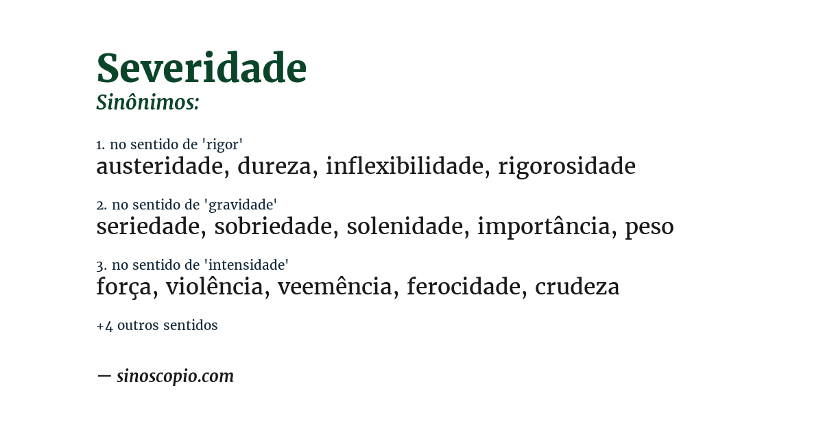 Sinônimo de severidade
