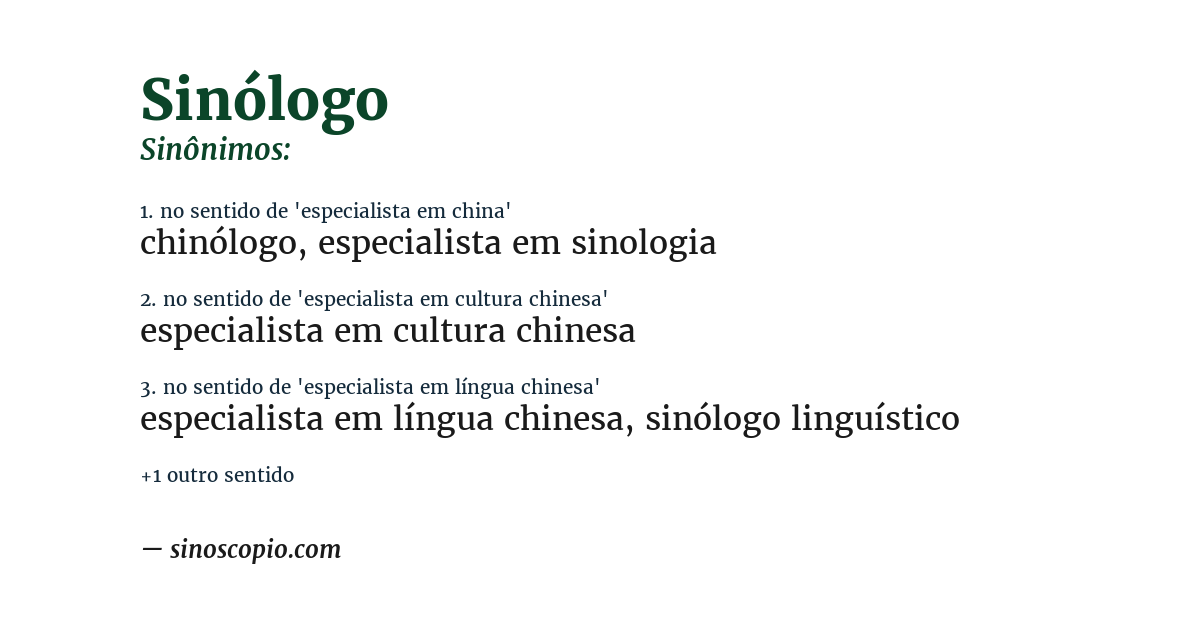 Sinônimo de sinólogo