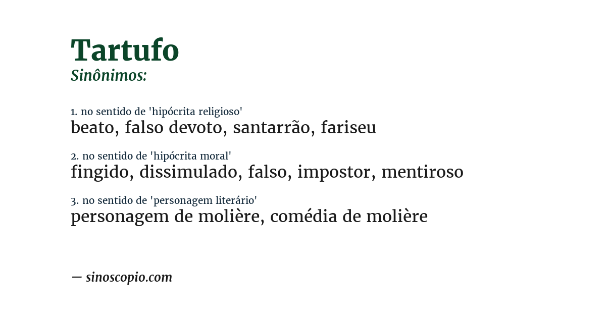 Sinônimo de tartufo