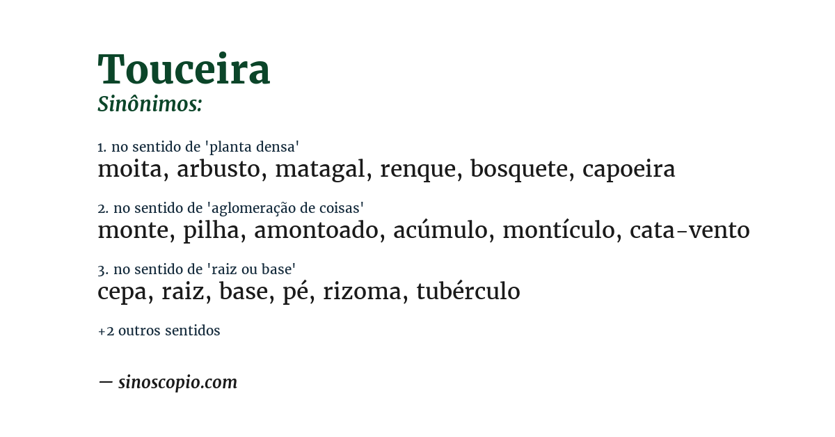 Sinônimo de touceira