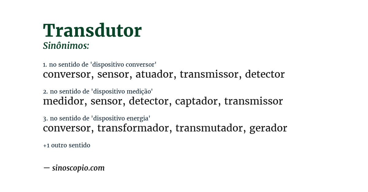 Sinônimo de transdutor