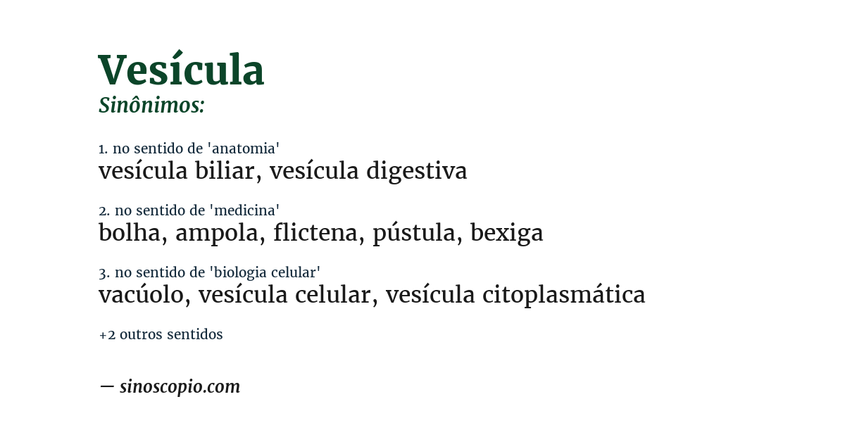 Sinônimo de vesícula