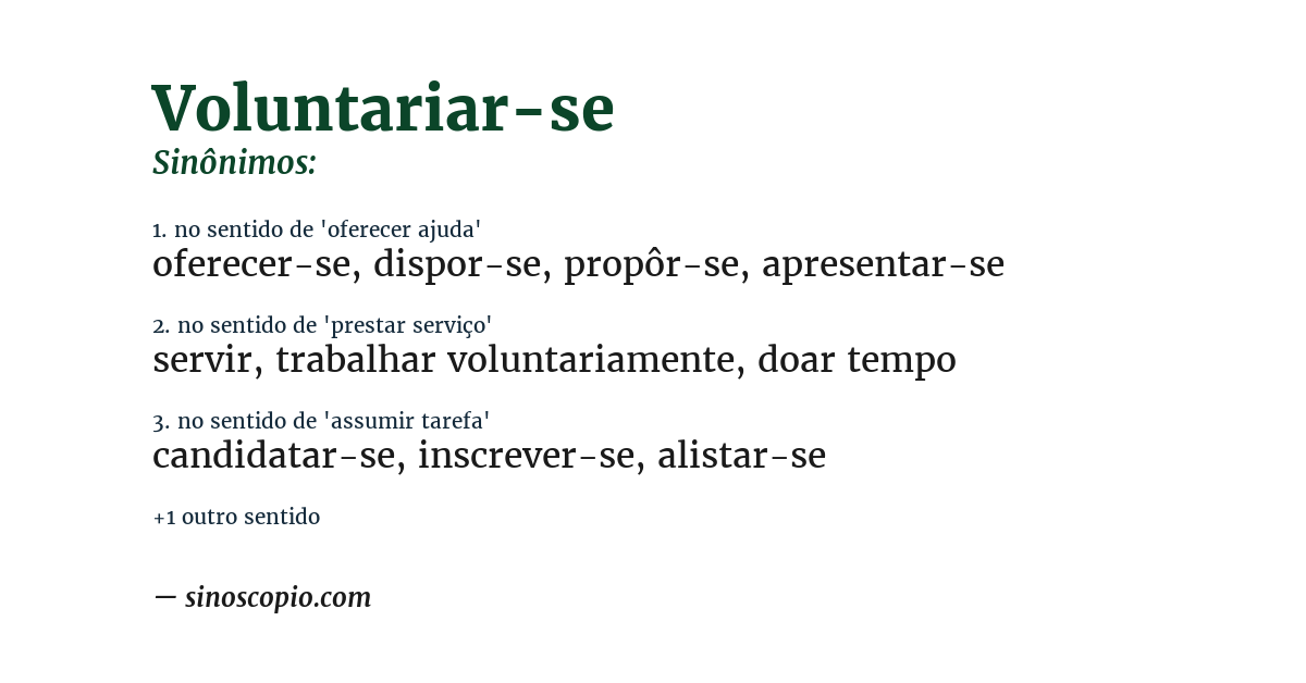 Sinônimo de voluntariar-se