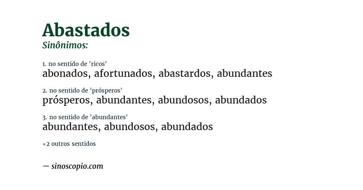Sinônimo de abastados