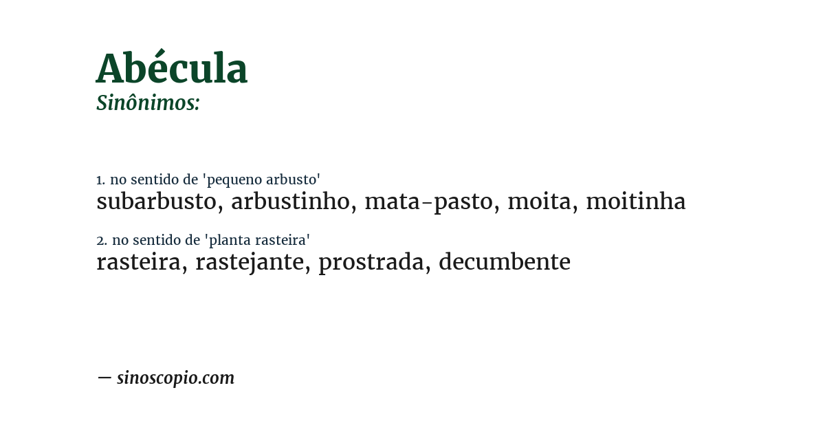 Sinônimo de abécula