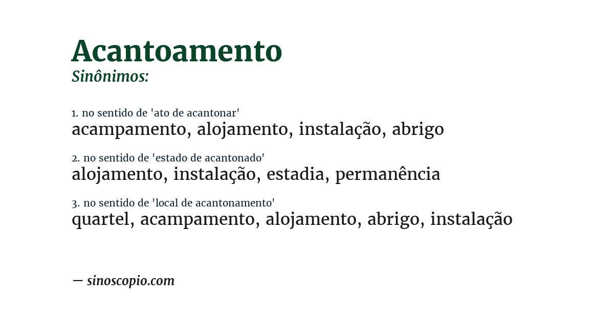 Sinônimo de acantoamento