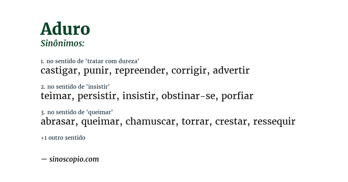Sinônimo de aduro