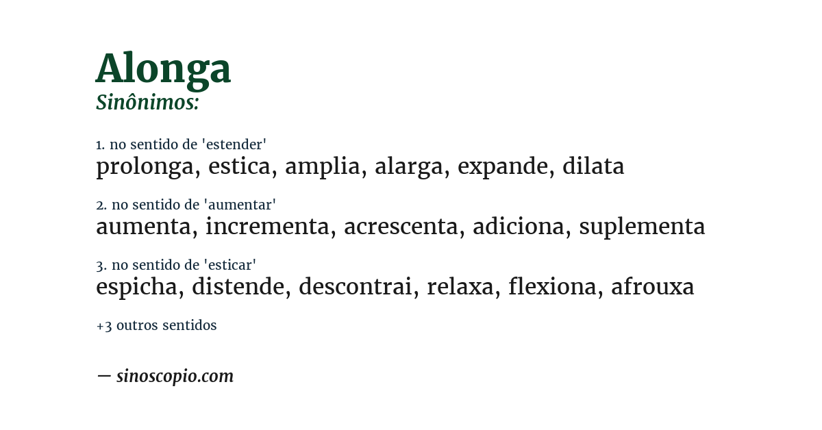 Sinônimo de alonga