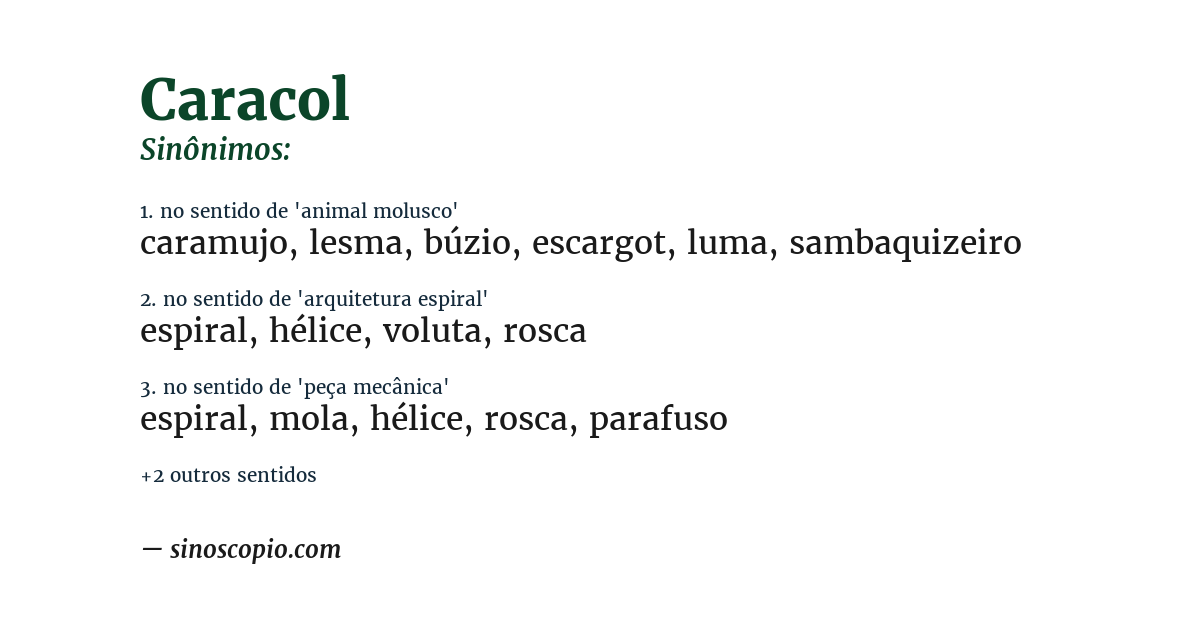 Sinônimo de caracol