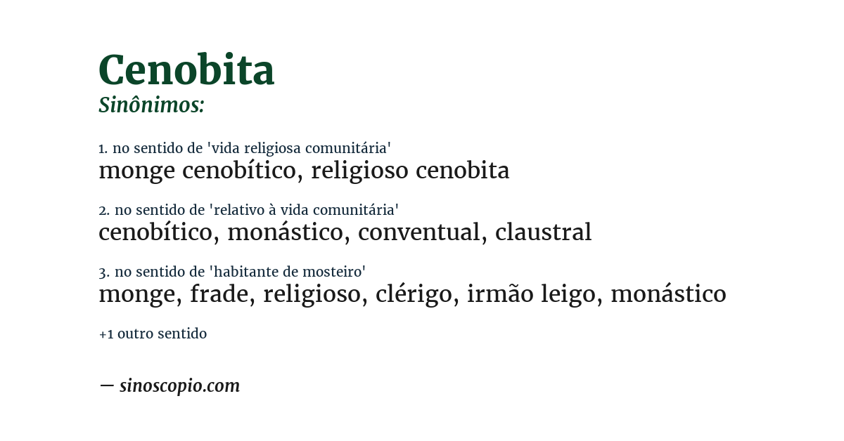 Sinônimo de cenobita