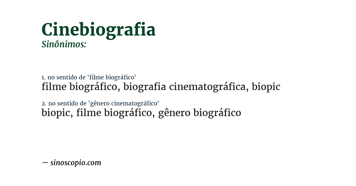 Sinônimo de cinebiografia