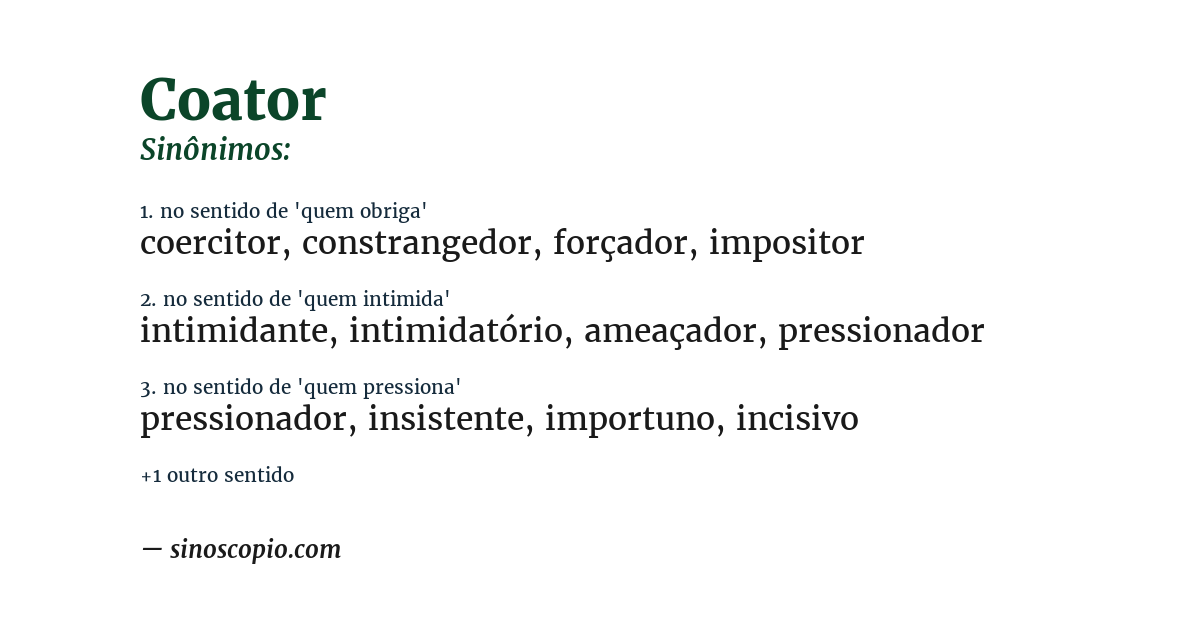 Sinônimo de coator