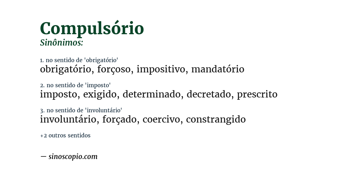 Sinônimo de compulsório