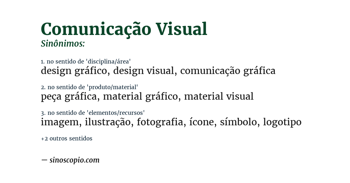 Sinônimo de comunicação visual