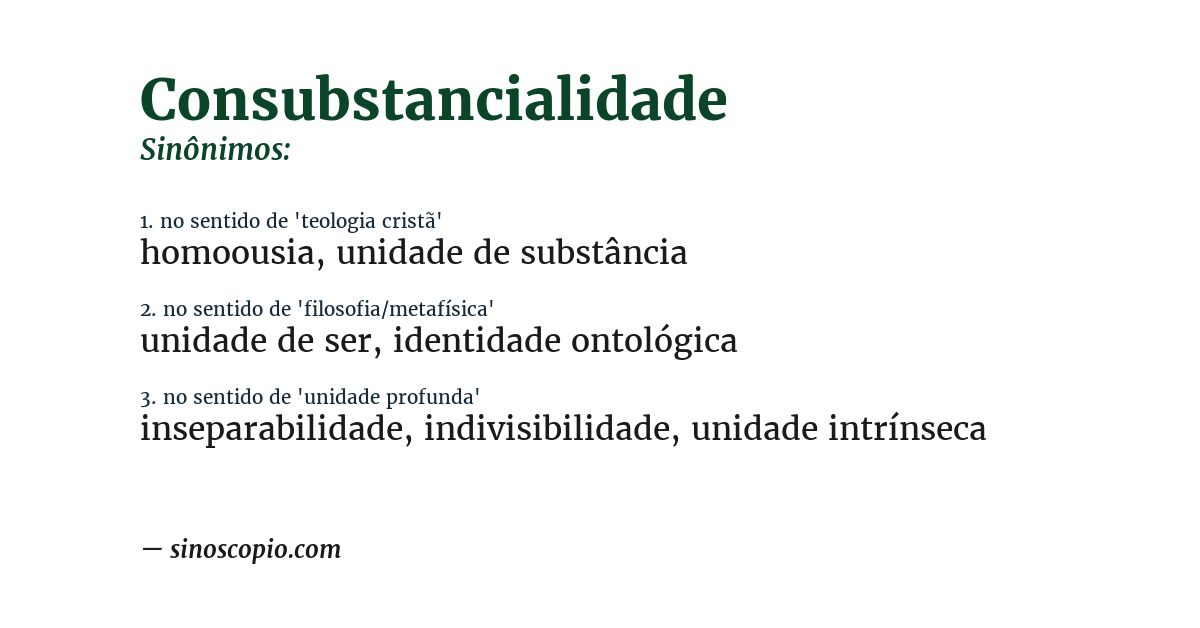 Sinônimo de consubstancialidade