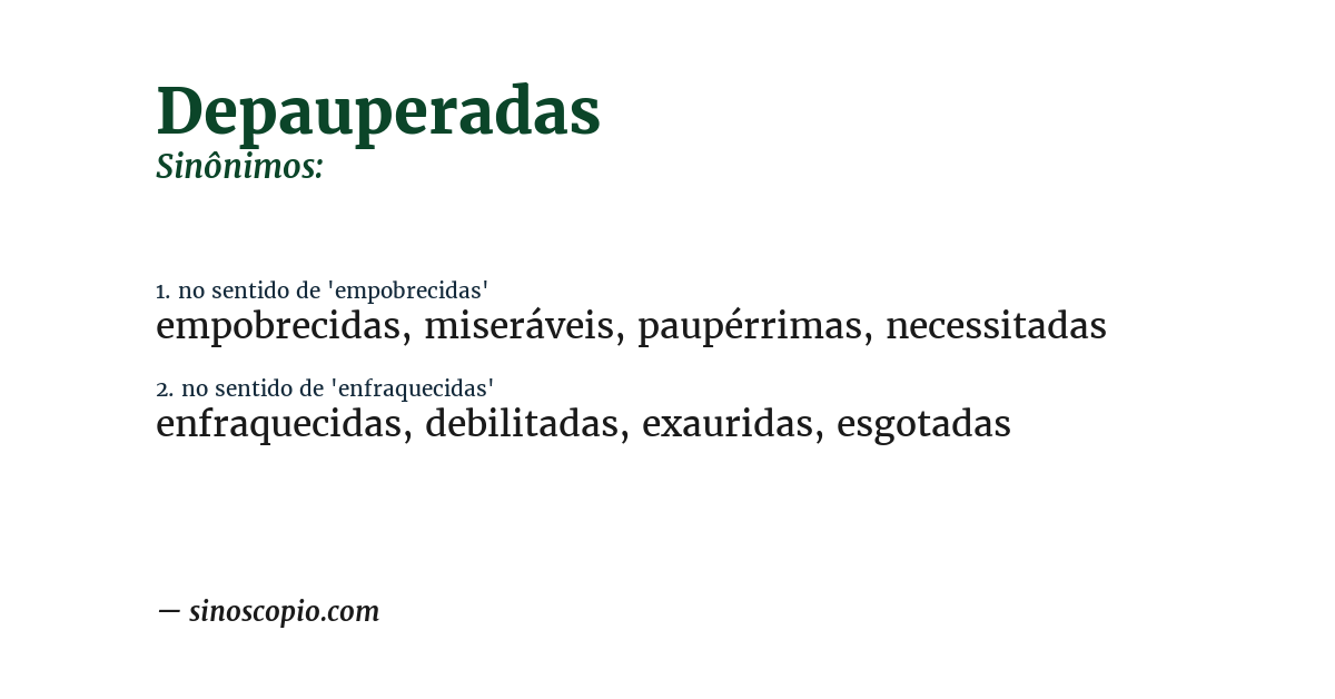 Sinônimo de depauperadas
