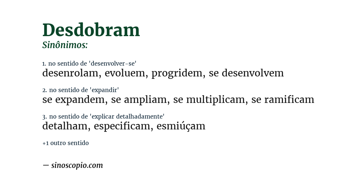 Sinônimo de desdobram