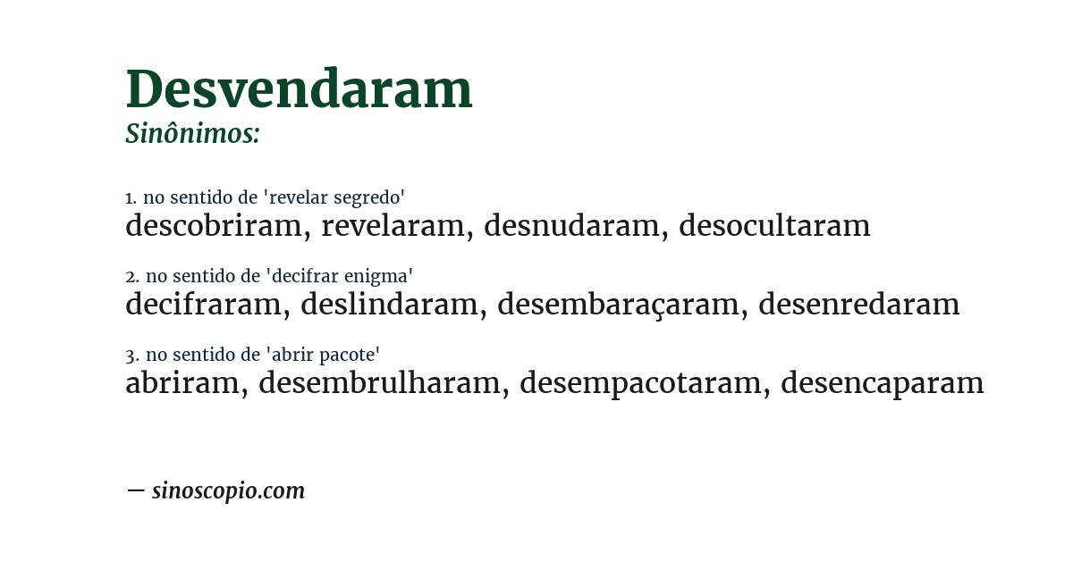 Sinônimo de desvendaram