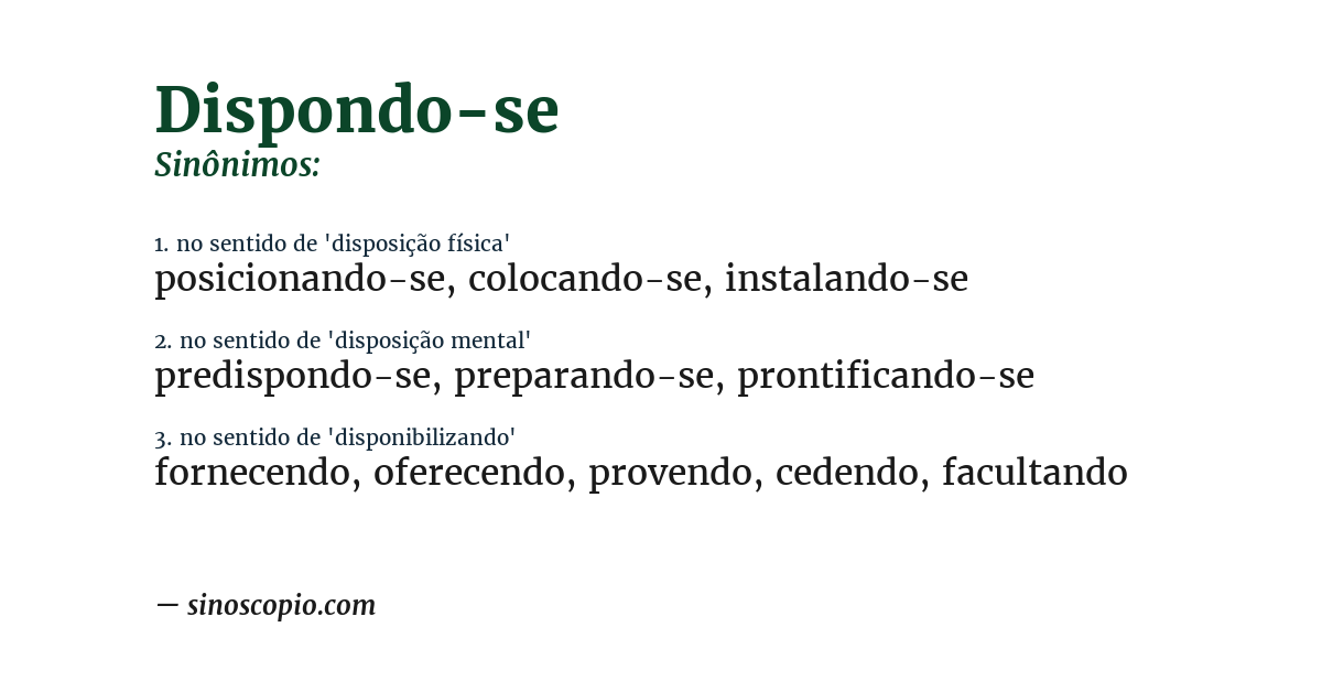 Sinônimo de dispondo-se