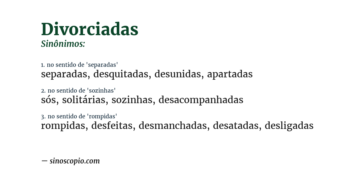 Sinônimo de divorciadas