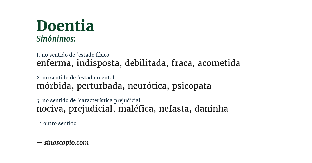 Sinônimo de doentia