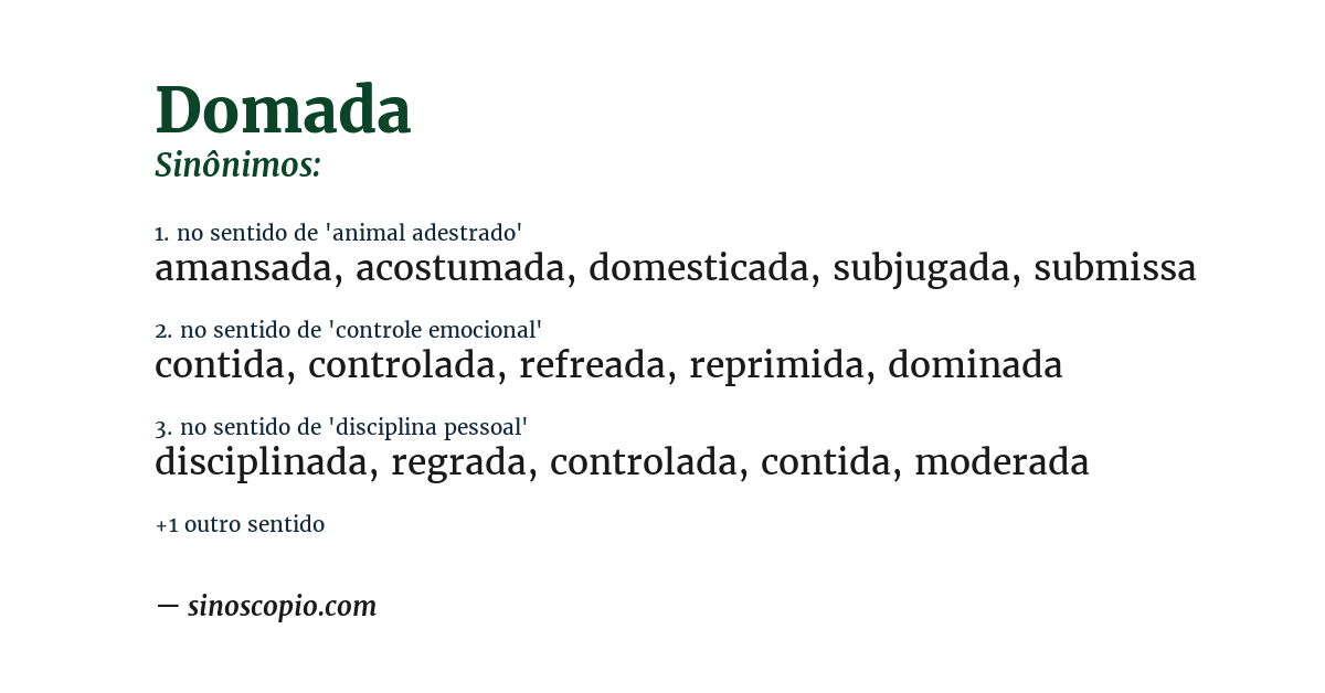 Sinônimo de domada