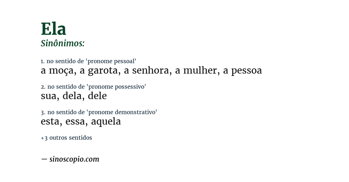 Sinônimo de ela