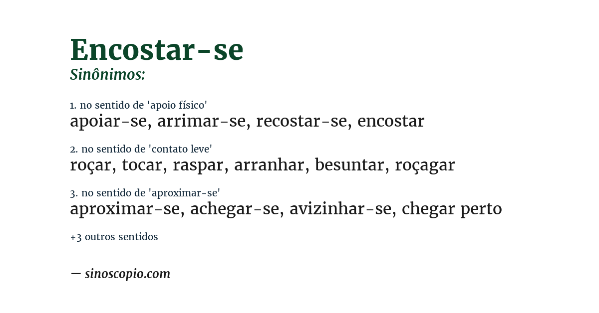 Sinônimo de encostar-se