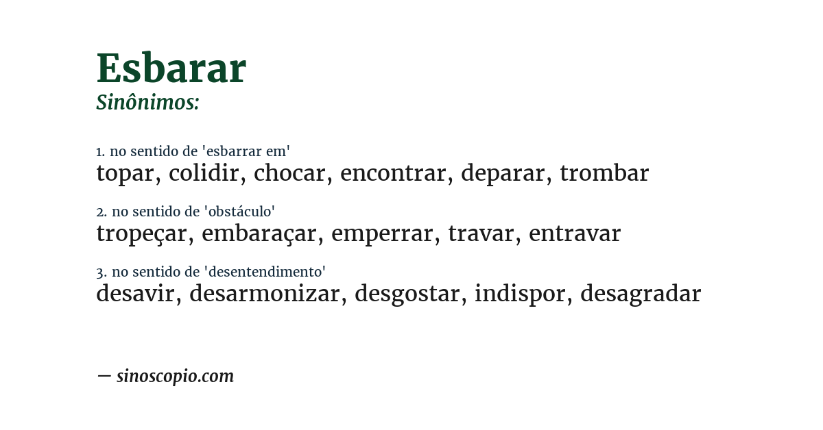 Sinônimo de esbarar