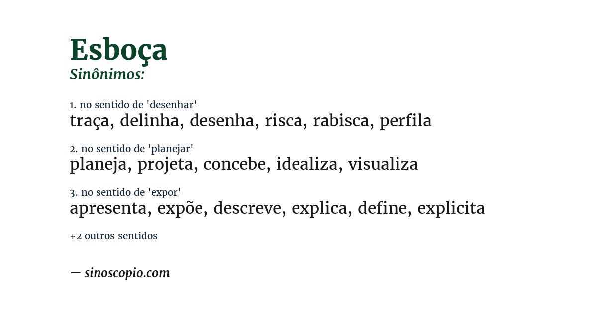 Sinônimo de esboça