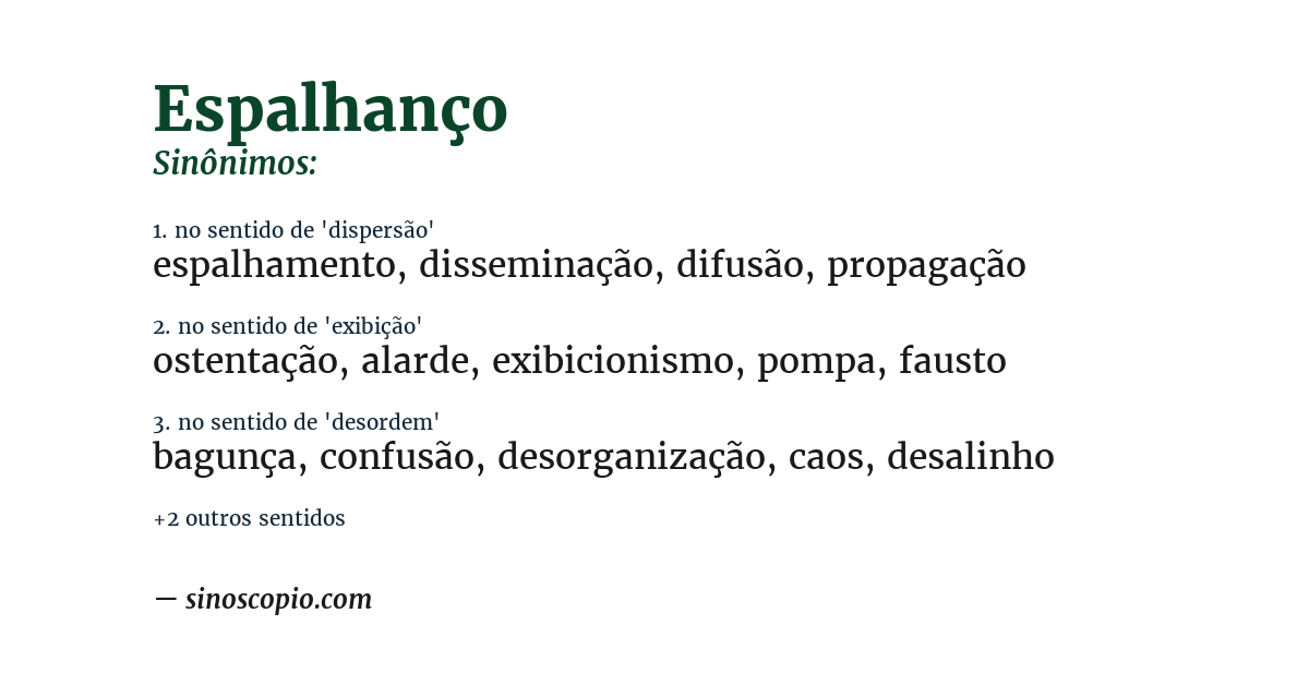 Sinônimo de espalhanço