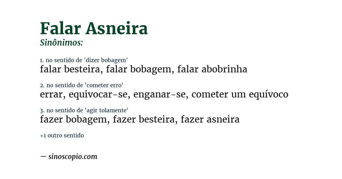 Sinônimo de falar asneira