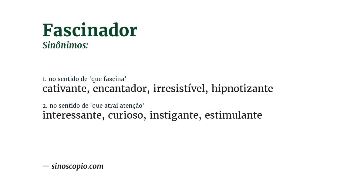 Sinônimo de fascinador