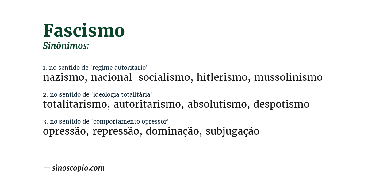 Sinônimo de fascismo