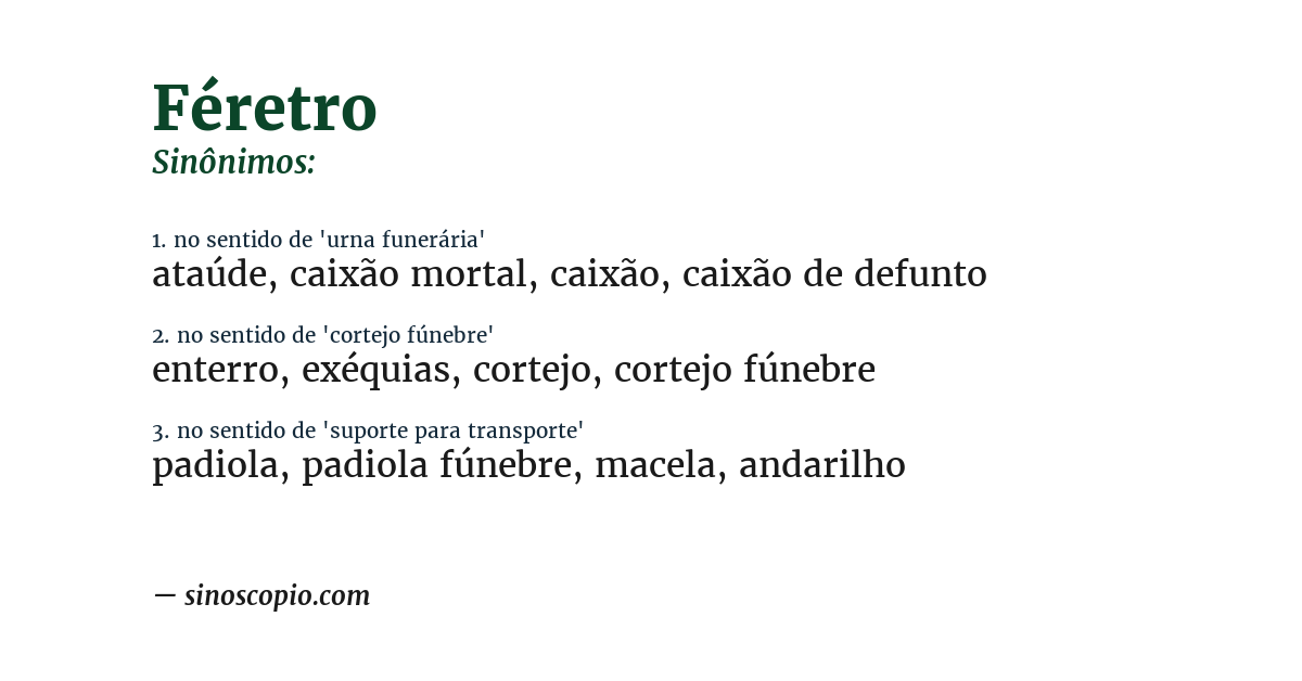 Sinônimo de féretro