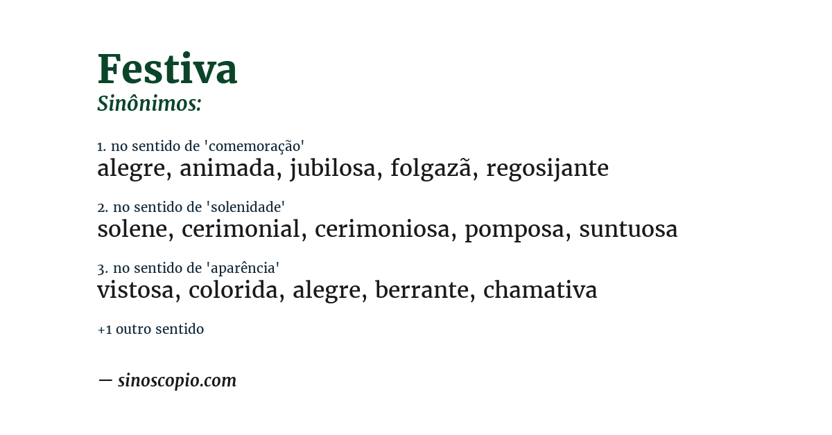 Sinônimo de festiva