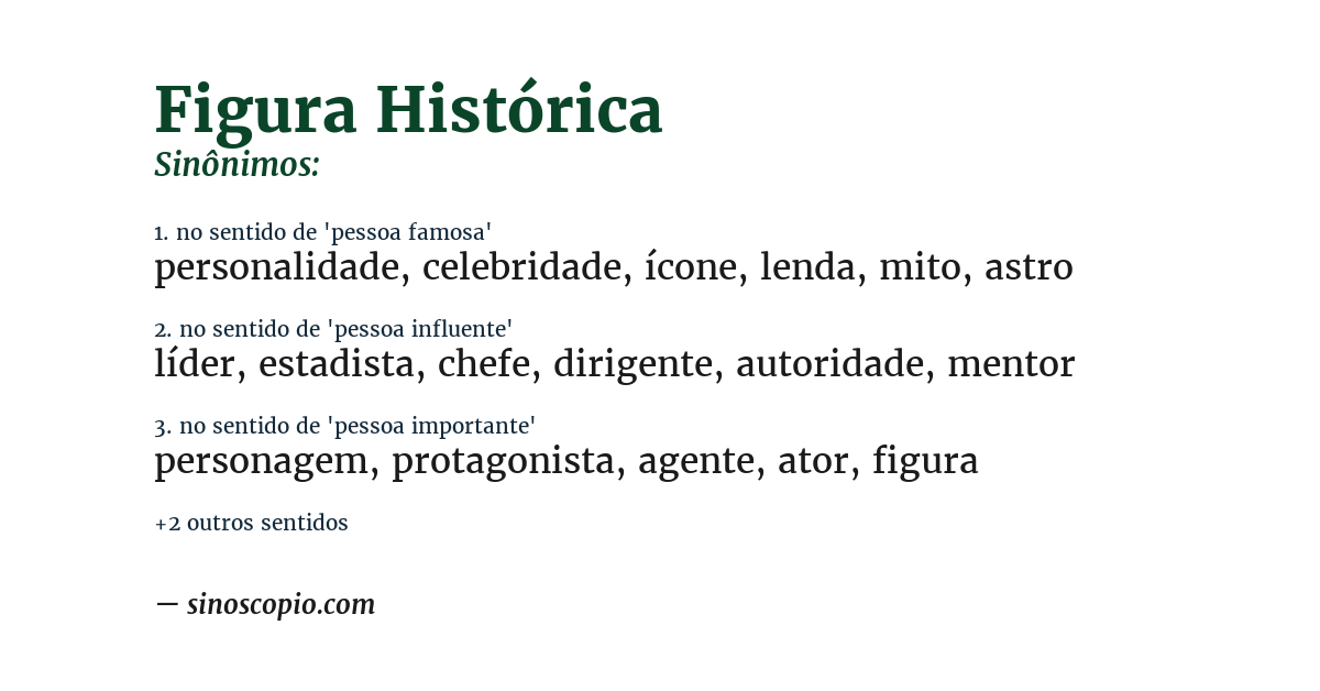 Sinônimo de figura histórica