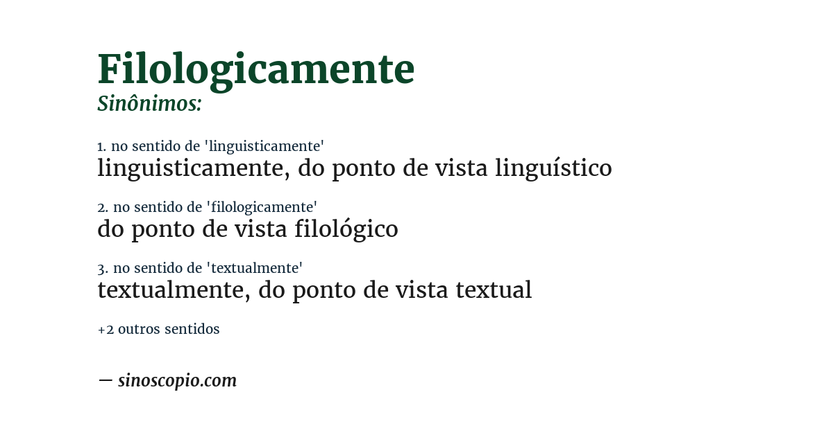 Sinônimo de filologicamente