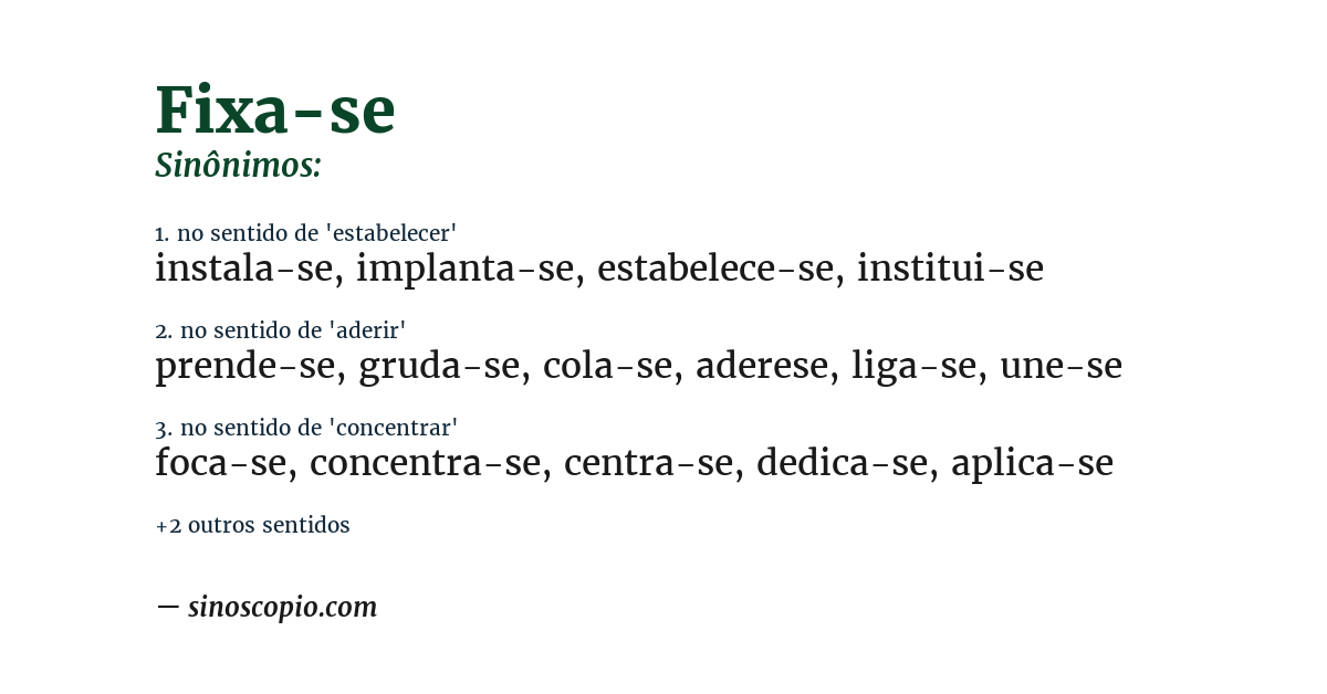 Sinônimo de fixa-se