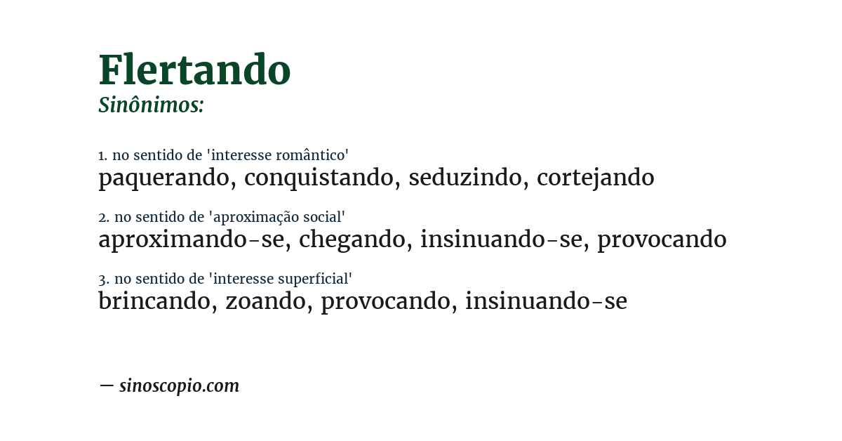 Sinônimo de flertando