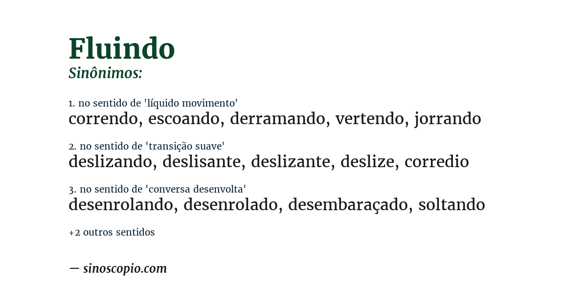 Sinônimo de fluindo