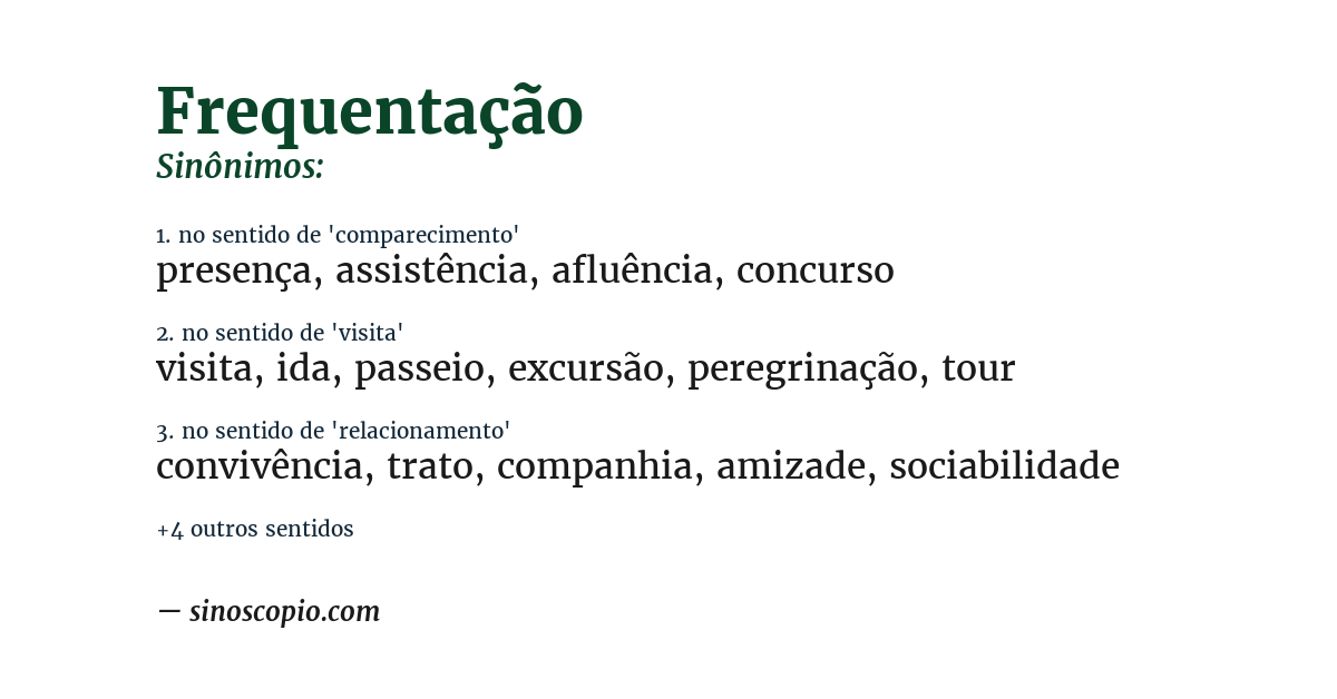 Sinônimo de frequentação
