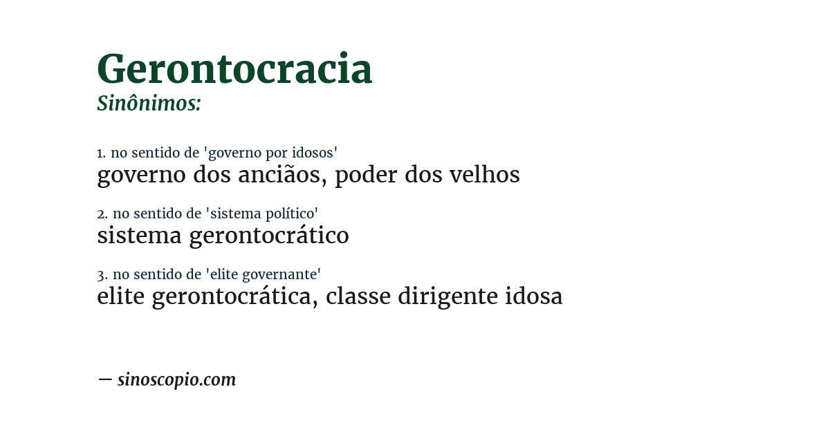 Sinônimo de gerontocracia