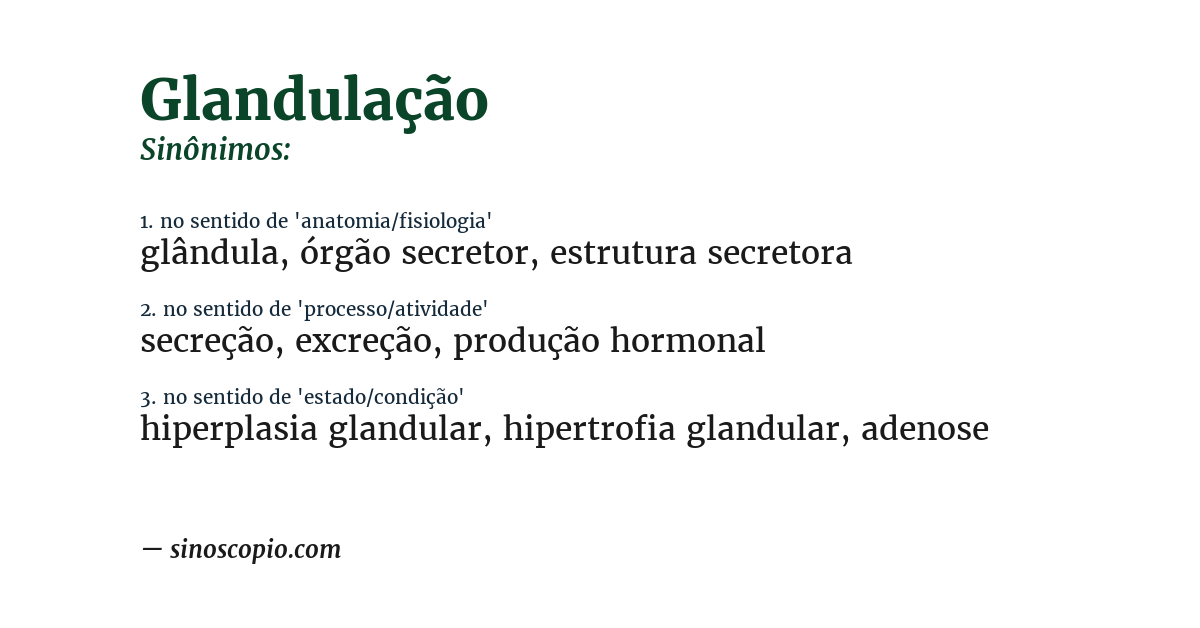 Sinônimo de glandulação