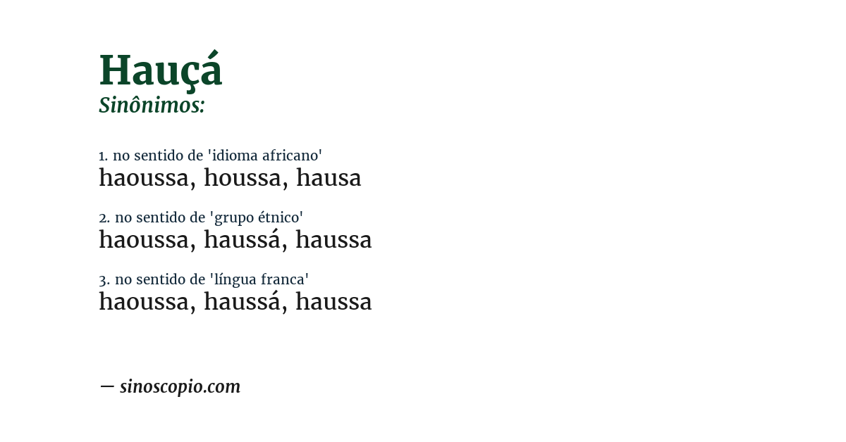 Sinônimo de hauçá